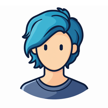 Stylized Character with Blue Hair for Creative Projects and Illustration Use png