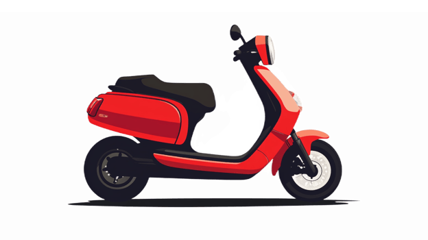 Stylish Red Scooter Illustration for Urban Transport and Commuting Concepts png