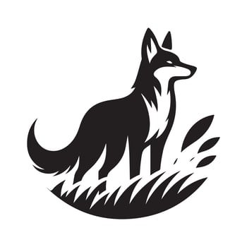 High-Resolution Dingo Silhouette Art vector