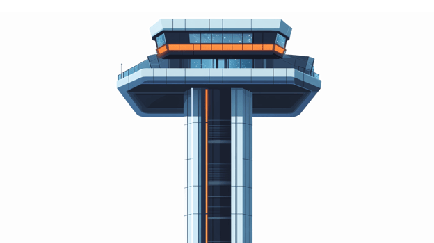 Modern Airport Control Tower Illustrating Air Traffic Management and Aviation Operations png