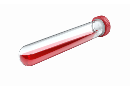 Realistic Blood Sample Test Tube with Red Liquid on Transparent Background for Medical Use png