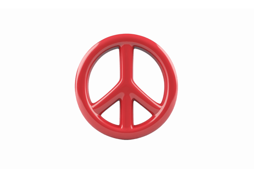 Vibrant Red Peace Symbol Design for Social Justice and Anti-War Movements png