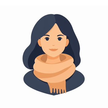 Warm Winter Woman with Scarf Illustration for Seasonal Themes and Marketing png