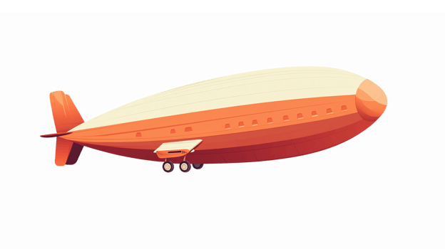 Colorful Vintage Airship Illustration with Transparent Background for Creative Projects png