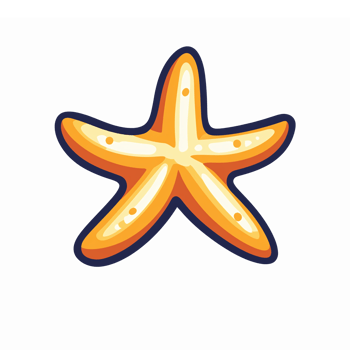 Colorful Cartoon Starfish Illustration on Transparent Background for Ocean and Beach Themes png