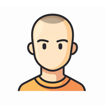 Minimalist Character with Short Hair and Orange Shirt Ideal for Modern Illustrations png
