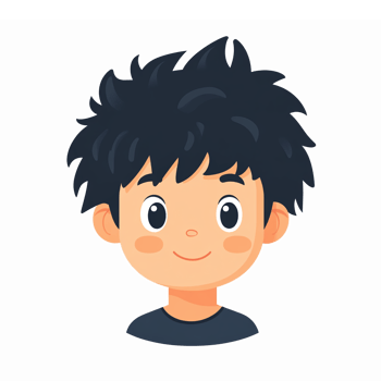 Cute Cartoon Boy With Spiky Hair Smiling Character Illustration for Childrens Designs png