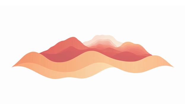 Abstract Mountain Landscape Silhouette with Warm Earthy Tones and Smooth Flowing Shapes png
