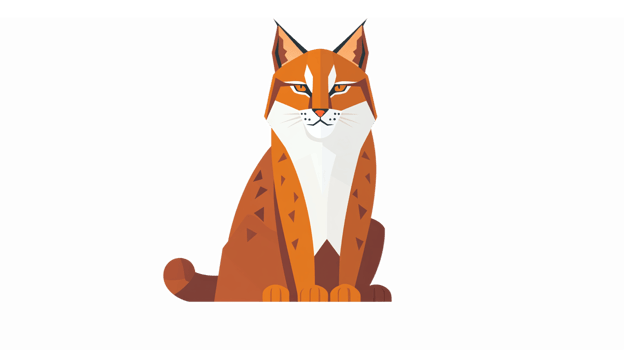 Stylized Orange Bobcat Illustration with Transparent Background for Wildlife and Pet Projects png