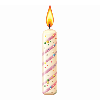 Colorful Celebration Candle with Flickering Flame and Sprinkles for Birthday Events png