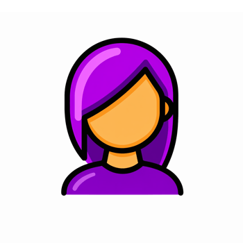 Purple Haired Avatar Illustration for Social Media Profiles and Digital Content png