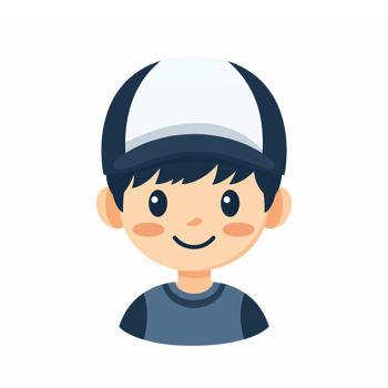 Cheerful Young Boy Character with Cap Smiling for Child-Focused Projects png