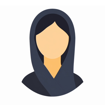 Portrait of a Woman with Headscarf Illustration on Transparent Background png