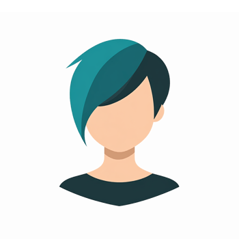 Modern Profile of a Person with Stylish Short Hair and Teal Highlights png