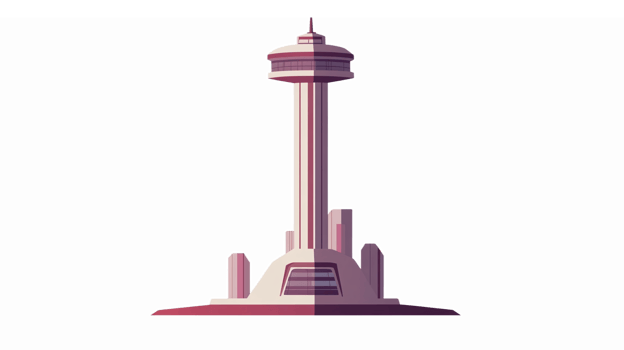 Space Needleic Landmark Seattle Illustration on Transparent Background png