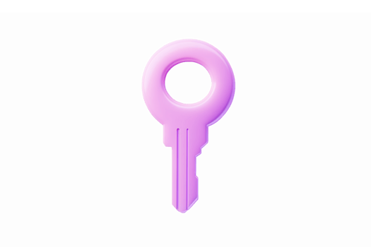Stylish Pink Key with Transparent Background for Security and Digital Access Representations png