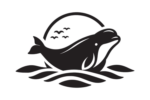Beluga Whale Silhouette for Social Media vector