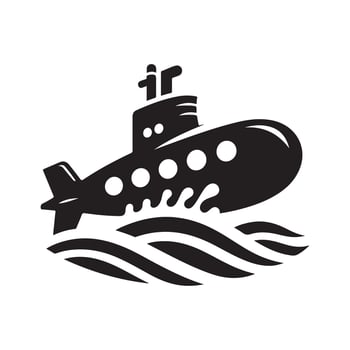 High Resolution Submarine Silhouette vector