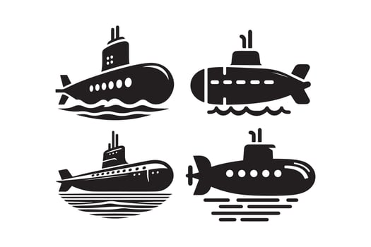Black Silhouette of a Submarine vector