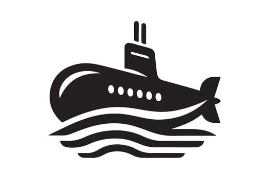 Submarine Silhouette for Marine Projects vector