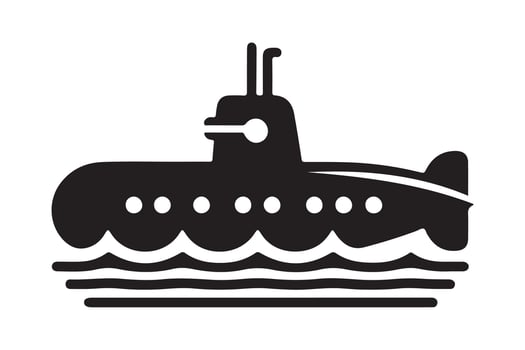 Submarine Silhouette for Artistic Creations vector