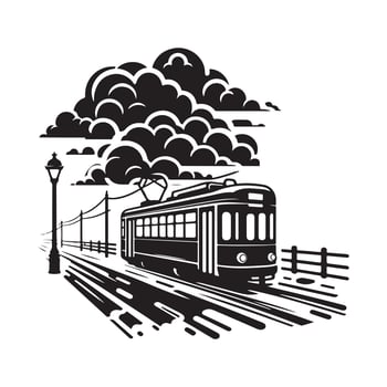 Sleek Tram Silhouette for Digital Marketing vector