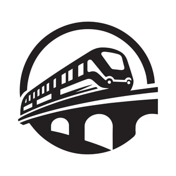 Detailed Monorail Silhouette for Design Projects vector