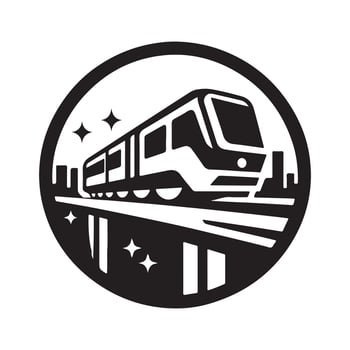 Monorail Silhouette for Public Transport Projects vector