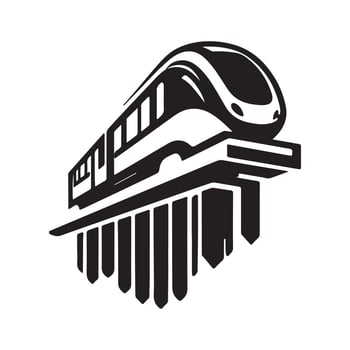 Monorail Silhouette for Map Icons vector