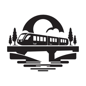 Monorail Silhouette for Urban Elements vector
