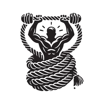 Battle Rope Silhouette for Fitness Iconography vector