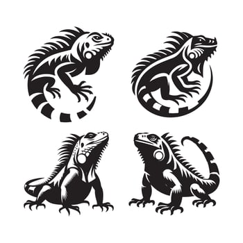 Minimal Iguana Silhouette for Design Projects vector