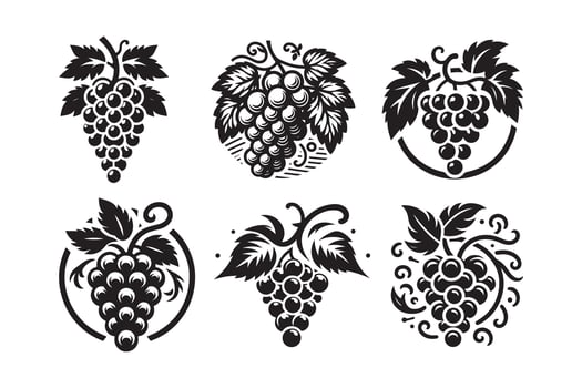 Grapes Silhouette for Branding and Logos vector
