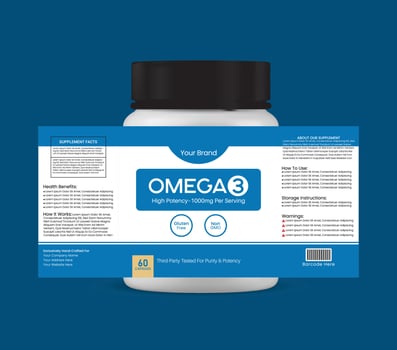 Omega 3 Supplement Label Template vector