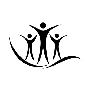Joyful Family Dancing Together Icon vector