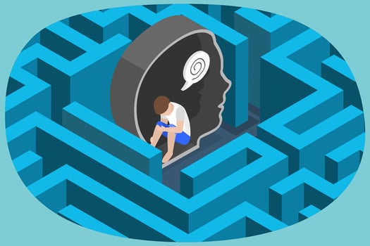 3D Isometric Flat Conceptual Illustration of Childhood Trauma, Insecurity and Bullying vector