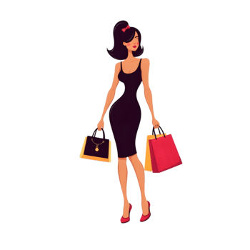 Stylish Woman with Shopping Bags png