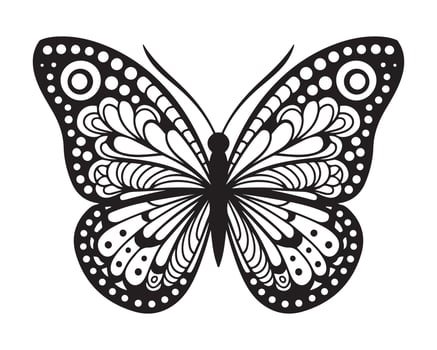 Ornate Butterfly Design for Coloring Books or Decor vector
