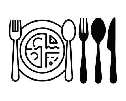 Healthy Meal with Utensils Illustration vector