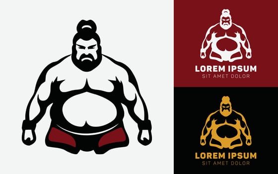 Big sumo japan simple elegant moder cartoon logo vector