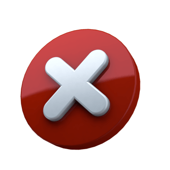 3D Red Crossmark Essential Element for Digital Designs png