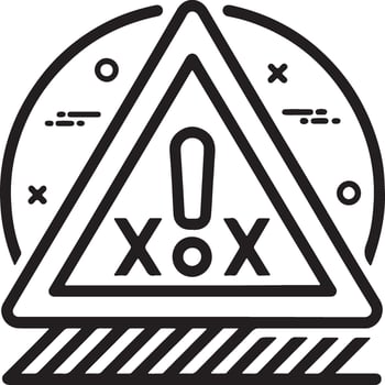 Hazard icon in flat filled and outline stroke line art. vector