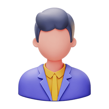Colorful cartoon character with gray hair in suit png