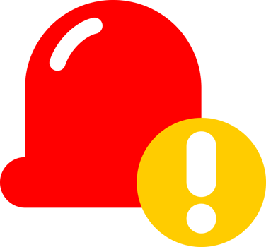 Red alarm siren emergency fighing light doodle icon png