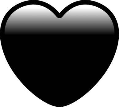 Black cute heart love valentine's day icon png