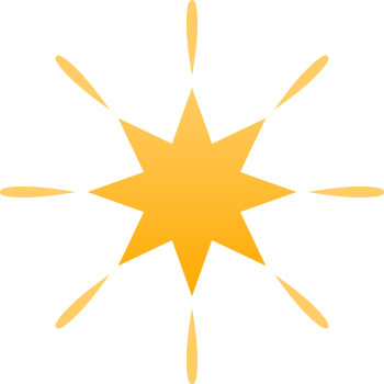 Yellow sparkle star light rays icon png
