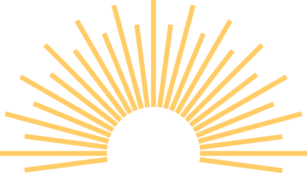 Yellow line sun boho png