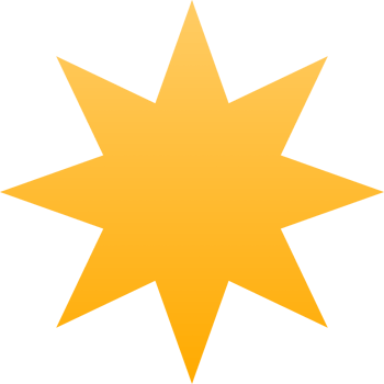 Yellow sparkle star with light rays icon png
