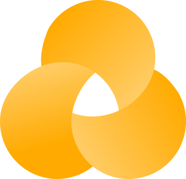 Yellow eco circle overlap abstract logo icon png