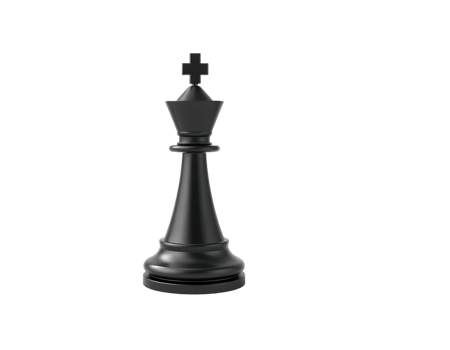 Black King Chess Piece Isolated on Transparent Background png